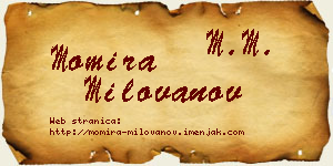 Momira Milovanov vizit kartica